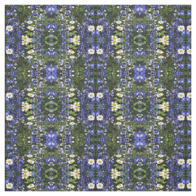 Tecido Delfinium Azul nos Jardins (Modelo)