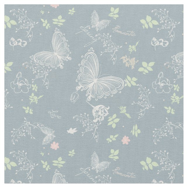 Tecido Delicar Borboletas Brancas (Detalhe)