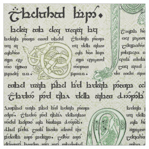 Tecido Demonstrador celta no verde