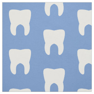 Tecido Dentes brancos em um fundo azul