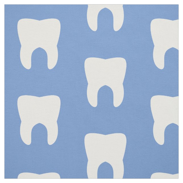 Tecido Dentes brancos em um fundo azul (Modelo)