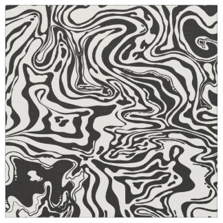 Tecido derramar de óleo Psicodélico preto e branco