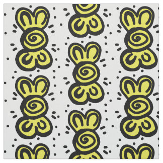 Tecido desenho animado de arco amarelo