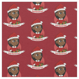 Tecido Desenho animado de menina afro-americana de Natal