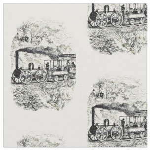 Tecido Desenho Da Linha Do Comboio Do Motor A Vintage