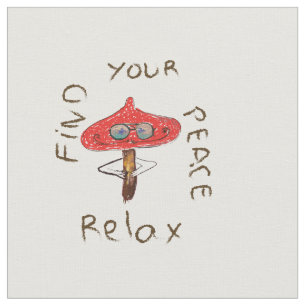 Tecido Desenho de Cogumelo Agárico de Voo Bonito