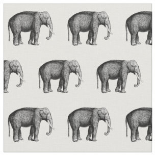 Tecido Desenho de Elefante Vintage