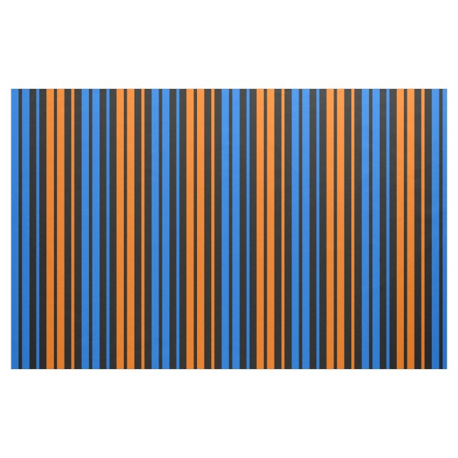 Tecido Desenho de Listras Verticais Laranja Azul  (Fat Quarter)