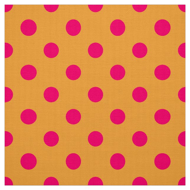Tecido Desenho de padrão de bolinhas laranja sobre rosa (Modelo)