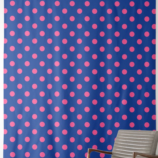 Tecido Desenho de padrão de bolinhas rosa sobre azul (Criador carregado)