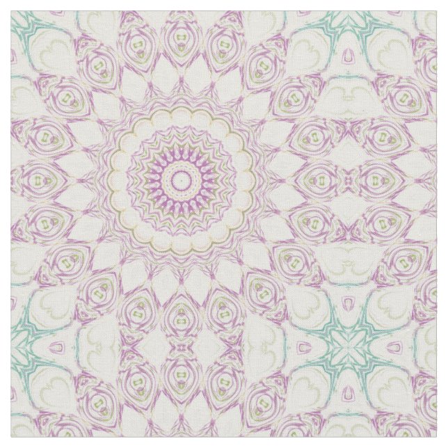 Tecido Desenho de Padrão de Mandala em Pastel Lavanda e V (Detalhe)