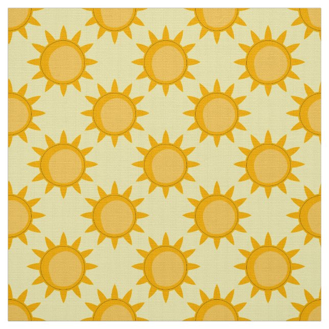 Tecido Desenho de padrão de sol brilhante em amarelo (Modelo)