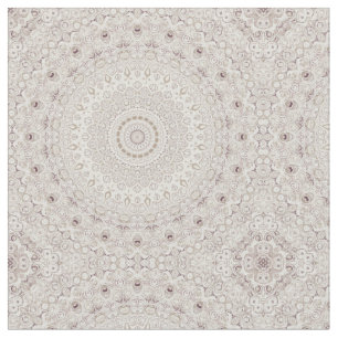 Tecido Desenho de Padrão Mandala Bege e Taupe