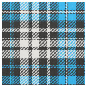 Tecido Desenho de padrão xadrez escocês azul preto branco