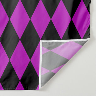 Tecido Desenho de Xadrez de Diamantes Harlequin Preto Rox