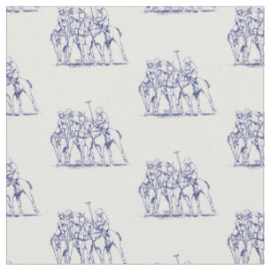 Tecido Desenho Estilizado de Partida de Polo Vintage #1 A