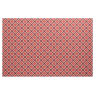 Tecido Desenho Geométrico Abstrato Vermelho