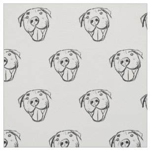 Tecido desenho pitbull simples amantes de cães preto bran