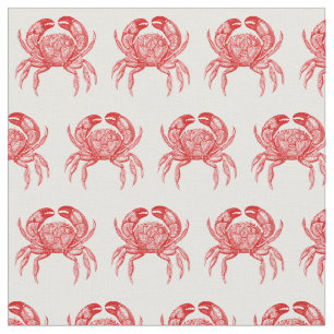 Tecido Desenho Vintage Red Crab #1