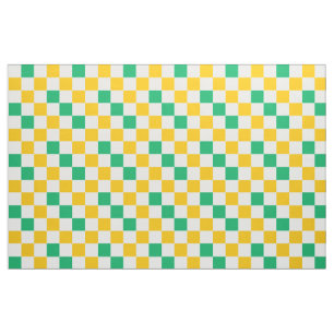 Tecido Desenho Xadrez Amarelo Branco Verde