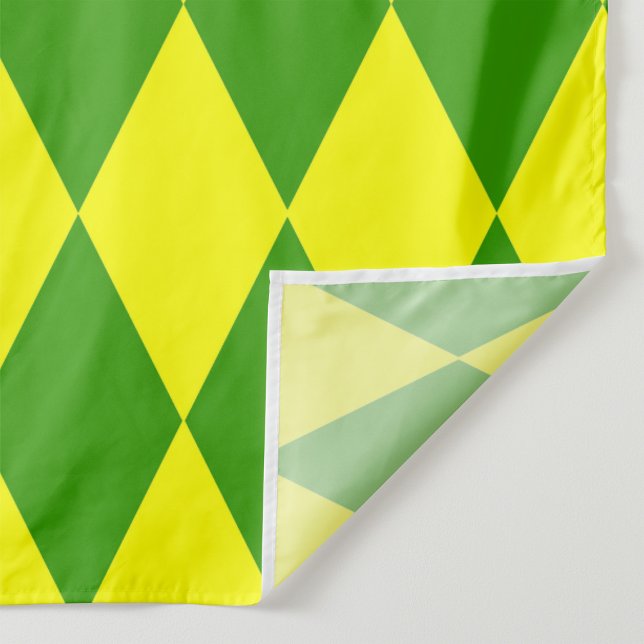 Tecido Desenho Xadrez Arlequim Amarelo Verde (Criador carregado)