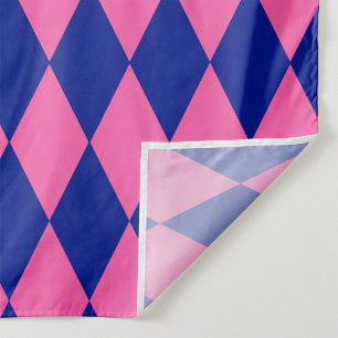 Tecido Desenho Xadrez Arlequim Rosa e Azul