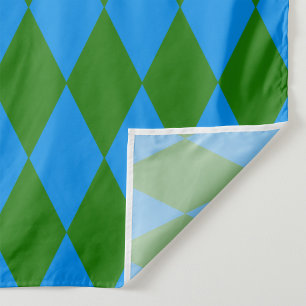 Tecido Desenho Xadrez Arlequim Verde Azul