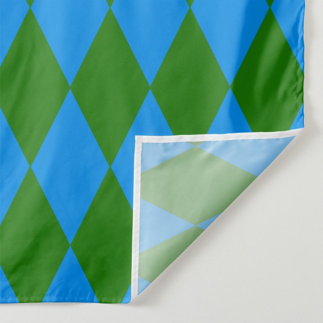 Tecido Desenho Xadrez Arlequim Verde Azul (Criador carregado)