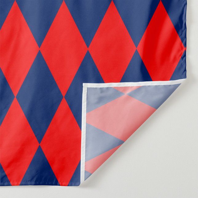 Tecido Desenho Xadrez Arlequim Vermelho e Azul (Criador carregado)