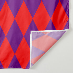 Tecido Desenho Xadrez Arlequim Vermelho e Roxo
