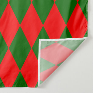 Tecido Desenho Xadrez Arlequim Vermelho e Verde