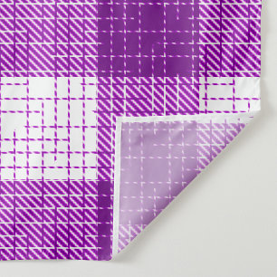 Tecido Desenho Xadrez Bold Roxo e Branco