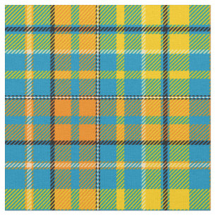 Tecido Desenho Xadrez Escocês de Listras Azul Amarelo Lar