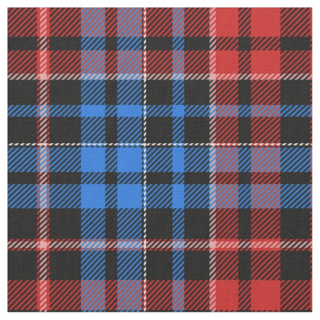 Tecido Desenho Xadrez Escocês de Plaid Vermelho Azul Sobr (Detalhe)