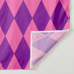 Tecido Desenho Xadrez Harlequim Rosa e Roxo