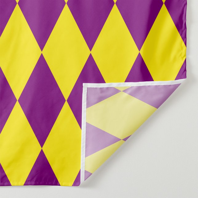 Tecido Desenho Xadrez Harlequin Roxo e Amarelo (Criador carregado)