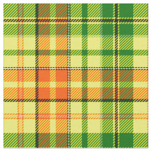 Tecido Desenho Xadrez Tartan Laranja Amarelo Verde 