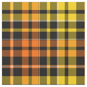 Tecido Desenho Xadrez Tartan Preto Amarelo Laranja