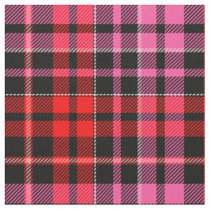 Tecido Desenho Xadrez Tartan Preto Vermelho Rosa