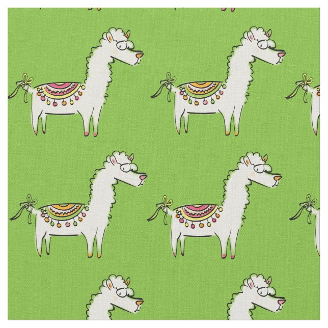 Tecido Desenhos Animados de Llama Fofos (Detalhe)