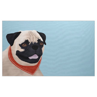 Tecido Desenhos animados do Pug