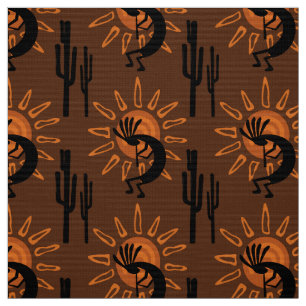Tecido Deserto de Kokopelli Southwest Sun Brown