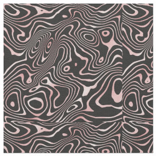 Tecido Design abstrato do espiral líquido Dourado Rosa pr
