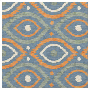 Tecido Design abstrato retrô no estilo azul Ikat navajo