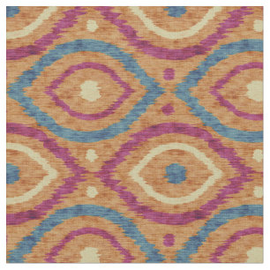 Tecido Design abstrato retrô no estilo azul Ikat navajo