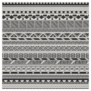 Tecido Design asteca branco preto bonito dos padrões