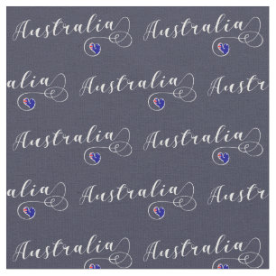 Tecido Design australiano Flag Heart