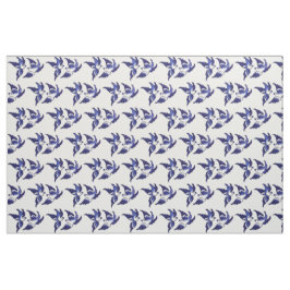Tecido Design azul clássico dos pássaros do salgueiro
