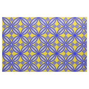 Tecido Design azul e amarelo do azulejo de Talavera