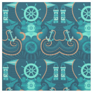 Tecido Design azul náutico